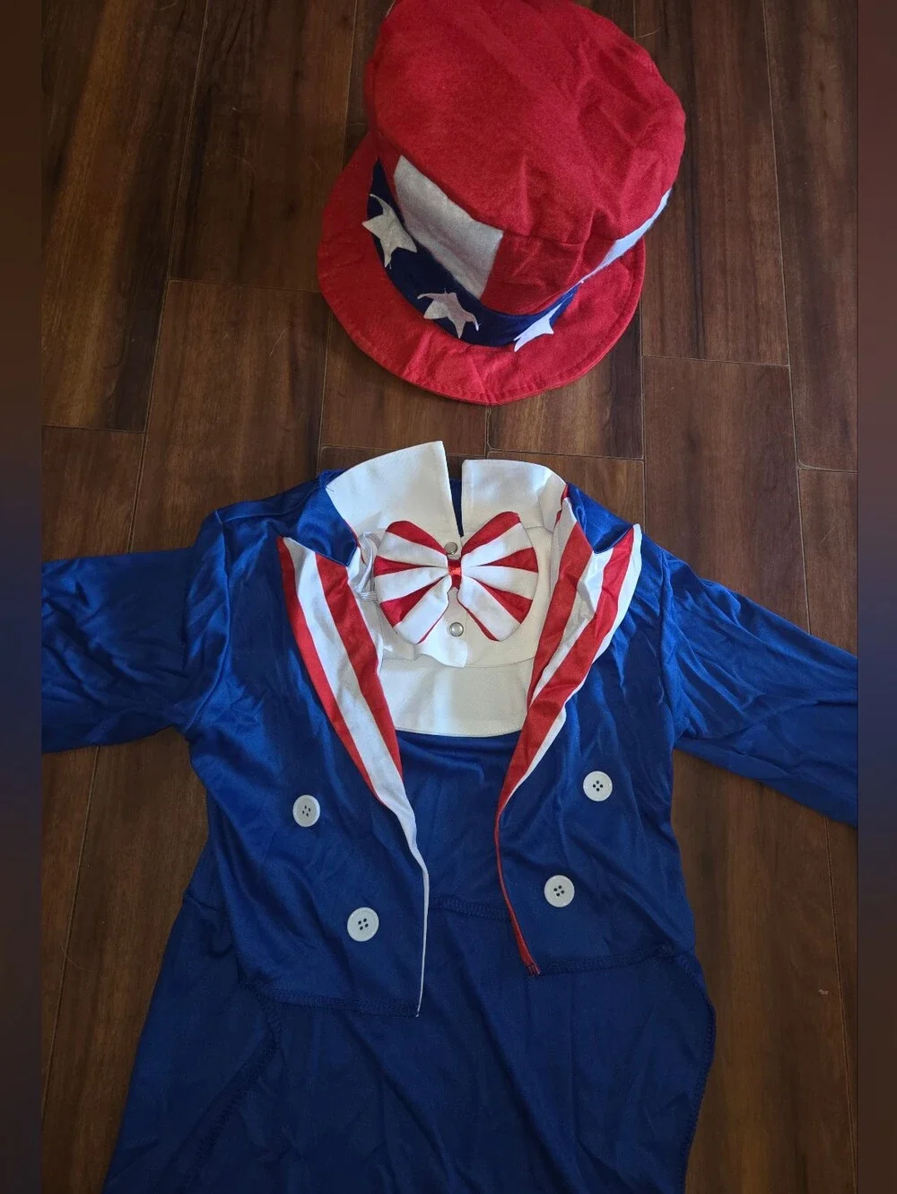 EUC Rubie's Patriotic Uncle Sam Kids Costume Red White Blue Size 8/10